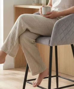 Chaise de bar Bobby Velours Argent