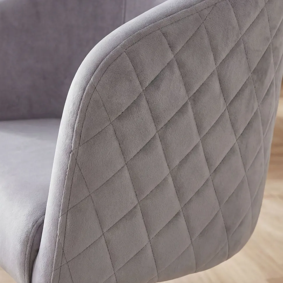 Chaise de bar Bobby Velours Argent