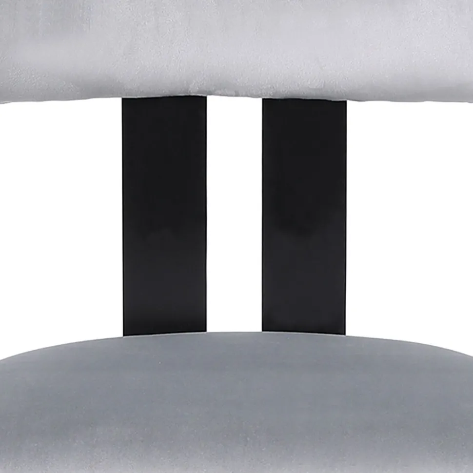 Chaise de salle à manger design Ceriz Bois noir et Velours Gris