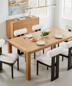 Chaise de salle à manger style intemporel Tuboli Bois foncé et Velours Crème
