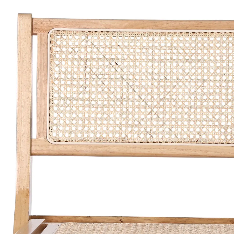 Chaise pliante Masdam Bois massif naturel et cannage en rotin