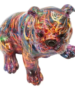 Chien Bulldog décoratif style Pop multicolore