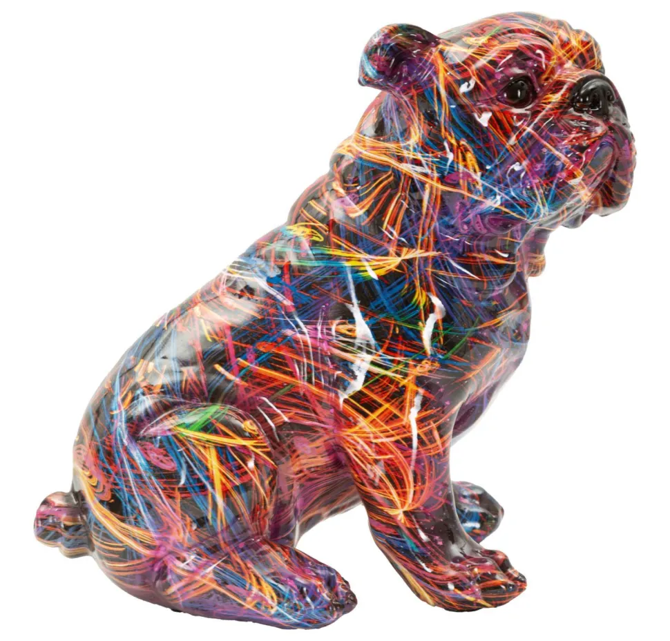 Chien Bulldog décoratif style Pop multicolore
