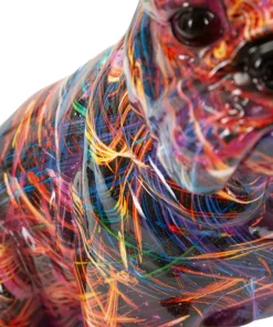 Chien Bulldog décoratif style Pop multicolore