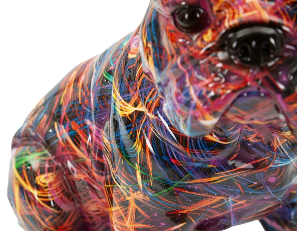 Chien Bulldog décoratif style Pop multicolore