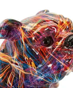 Chien Bulldog décoratif style Pop multicolore