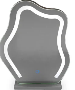 Coiffeuse avec 5 tiroirs arrondis et miroir design L102cm Mezade Noir