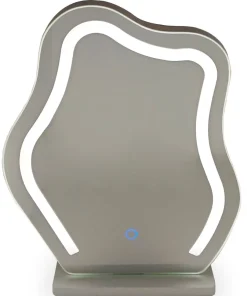 Coiffeuse avec 5 tiroirs arrondis et miroir design L102cm Mezade Noir