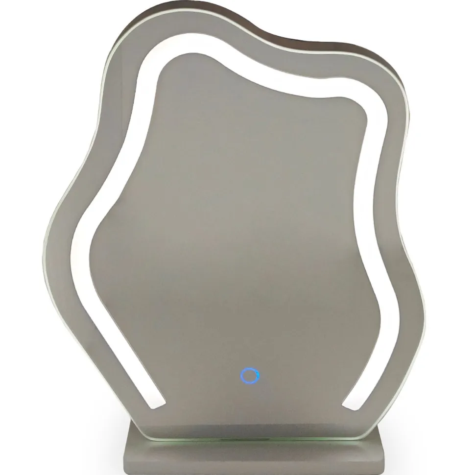 Coiffeuse avec 5 tiroirs arrondis et miroir design L102cm Mezade Noir