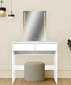 Coiffeuse avec miroir LED Talisma L80cm Blanc