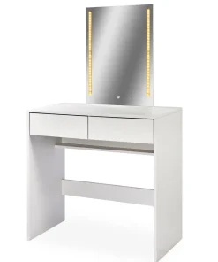 Coiffeuse avec miroir LED Talisma L80cm Blanc