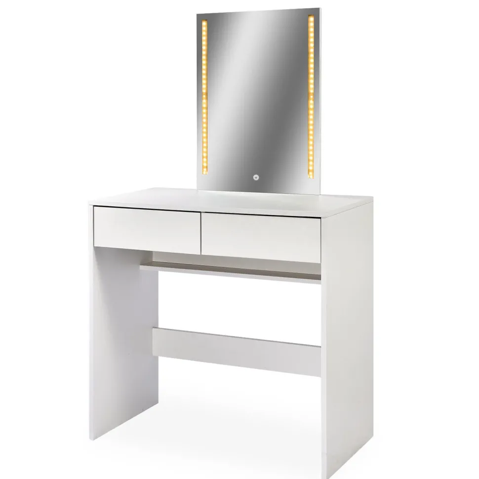 Coiffeuse avec miroir LED Talisma L80cm Blanc