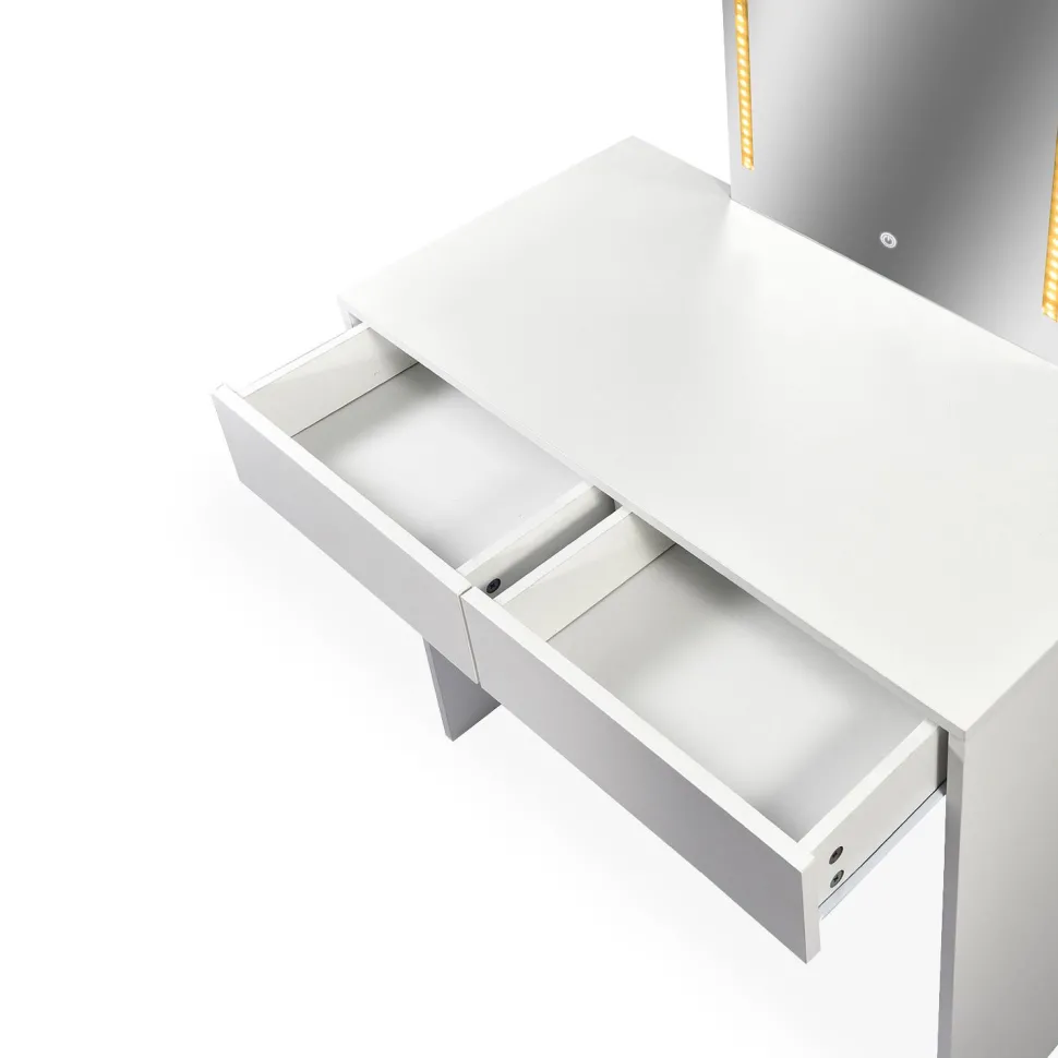 Coiffeuse avec miroir LED Talisma L80cm Blanc