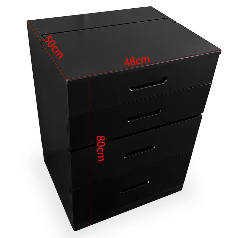 Coiffeuse compacte 48cm avec miroir LED, tiroir et pouf intégré Germina Noir