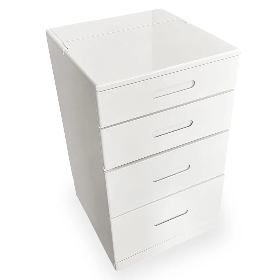 Coiffeuse compacte 48cm avec miroir LED, tiroir et pouf intégré Germina Blanc