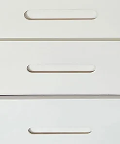 Coiffeuse compacte 48cm avec miroir LED, tiroir et pouf intégré Germina Blanc
