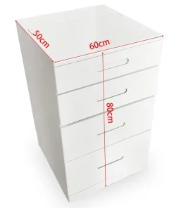 Coiffeuse compacte 60cm avec miroir LED, tiroir et pouf intégré Germina XL Blanc