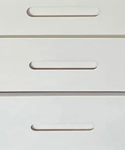 Coiffeuse compacte 60cm avec miroir LED, tiroir et pouf intégré Germina XL Blanc