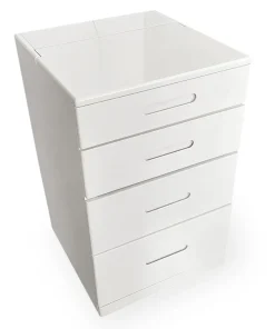 Coiffeuse compacte 60cm avec miroir LED, tiroir et pouf intégré Germina XL Blanc