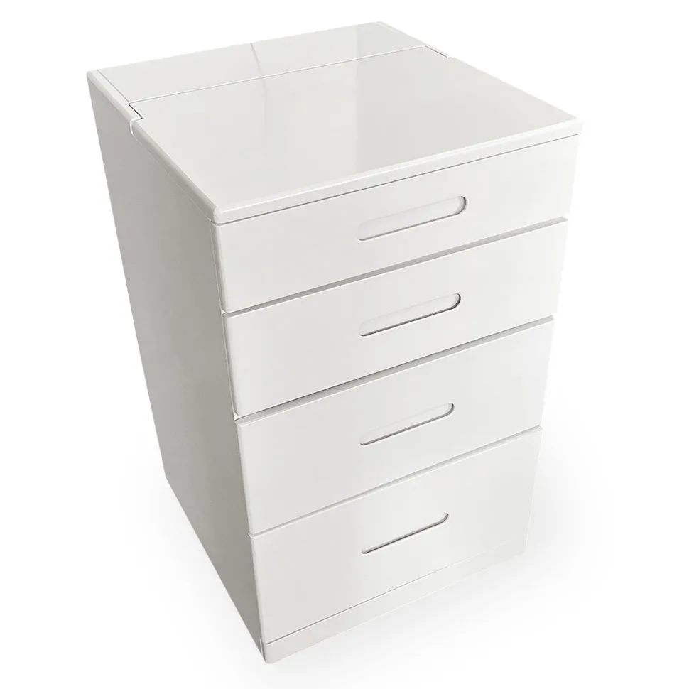 Coiffeuse compacte 60cm avec miroir LED, tiroir et pouf intégré Germina XL Blanc
