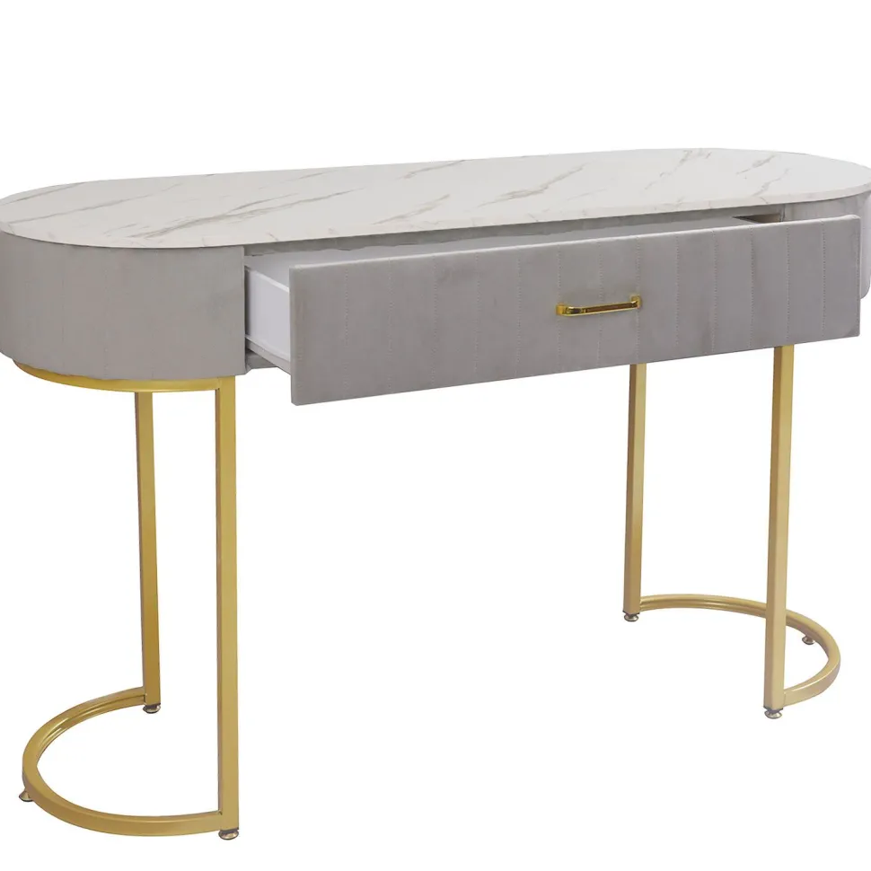 Coiffeuse Paloma 1 tiroir Velours Taupe
