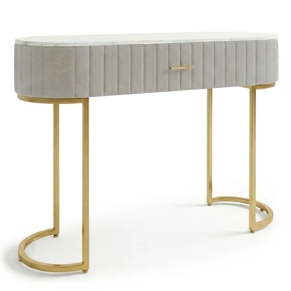 Coiffeuse Paloma 1 tiroir Velours Taupe