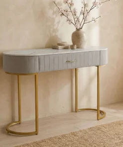 Coiffeuse Paloma 1 tiroir Velours Taupe