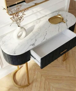 Coiffeuse Paloma 1 tiroir Velours Noir