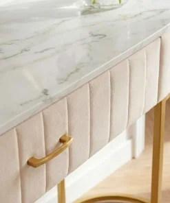 Coiffeuse Paloma 1 tiroir Velours Beige