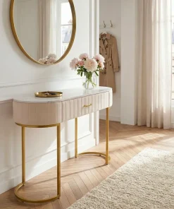 Coiffeuse Paloma 1 tiroir Velours Beige