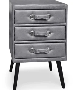 Commode 3 tiroirs Bardo Simili P.U. Gris