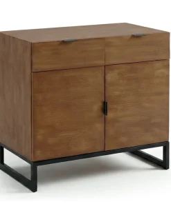Commode 2 tiroirs et 2 portes battantes Panara Chêne Clair