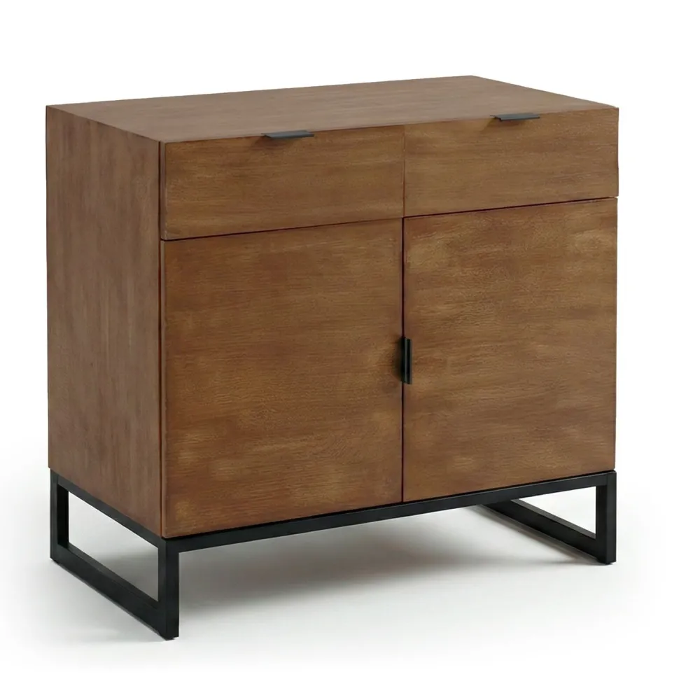 Commode 2 tiroirs et 2 portes battantes Panara Chêne Clair