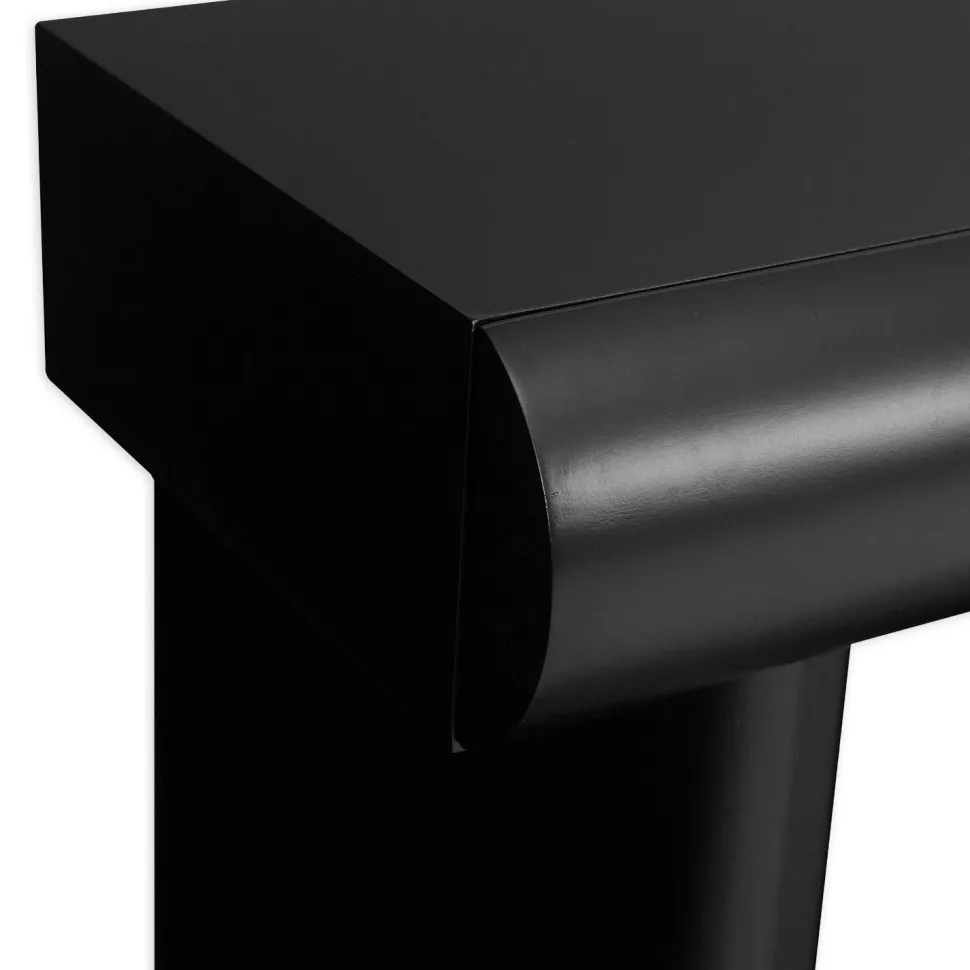 Console design 2 tiroirs L120cm avec pieds obliques Mezade Noir
