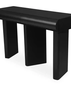Console design 2 tiroirs L120cm avec pieds obliques Mezade Noir
