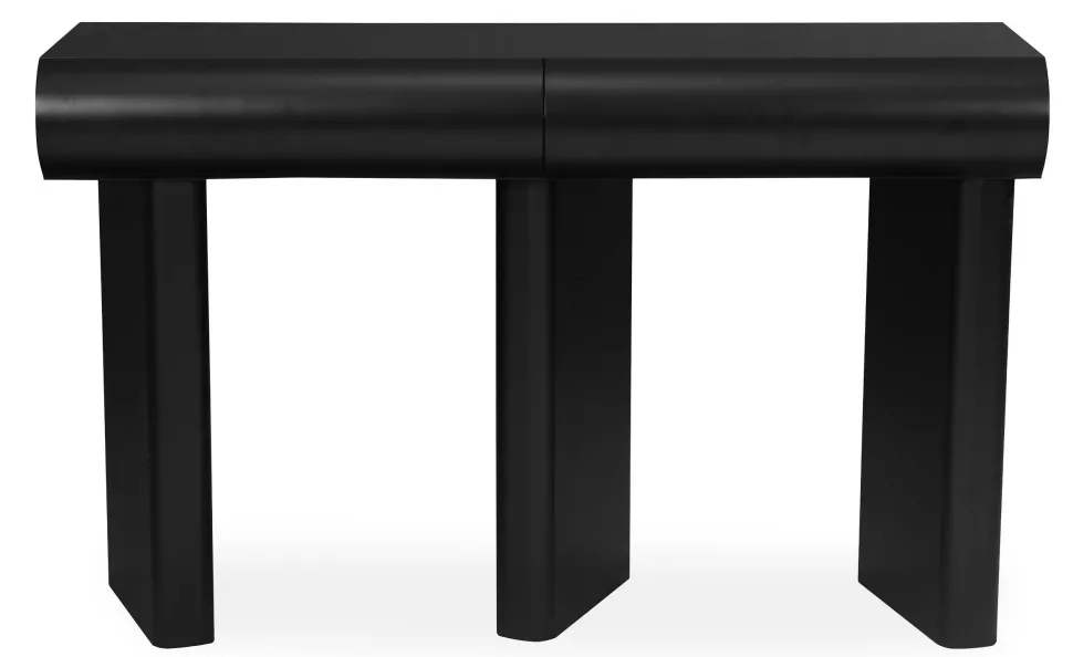 Console design 2 tiroirs L120cm avec pieds obliques Mezade Noir