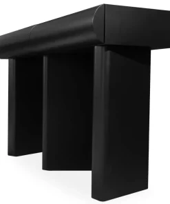 Console design 2 tiroirs L120cm avec pieds obliques Mezade Noir