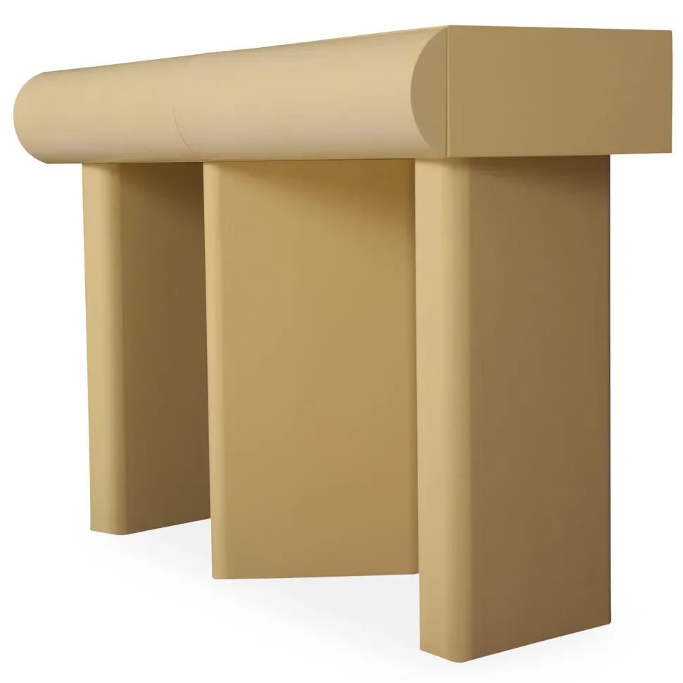 Console design 2 tiroirs L120cm avec pieds obliques Mezade Beige