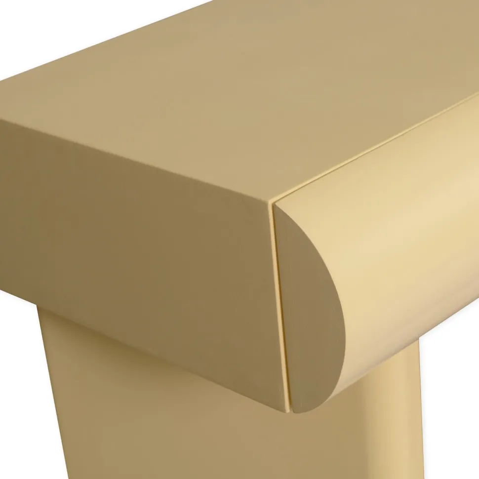 Console design 2 tiroirs L120cm avec pieds obliques Mezade Beige