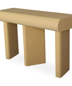 Console design 2 tiroirs L120cm avec pieds obliques Mezade Beige