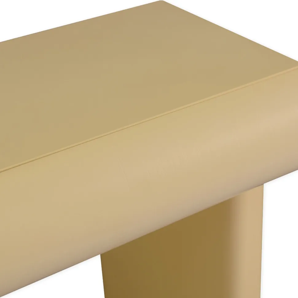 Console design 2 tiroirs L120cm avec pieds obliques Mezade Beige