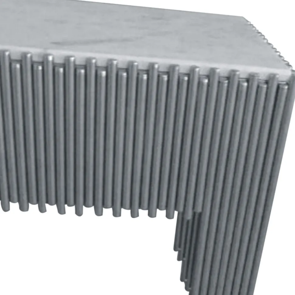 Console design Galantine Marbre Blanc pieds Argent