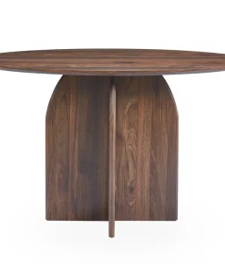 Console moderne ovale 120cm Calyptus Bois foncé