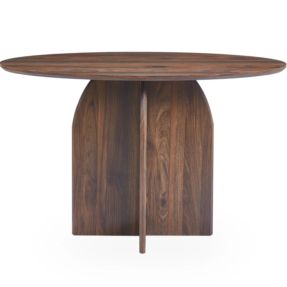 Console moderne ovale 120cm Calyptus Bois foncé