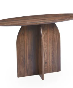 Console moderne ovale 120cm Calyptus Bois foncé