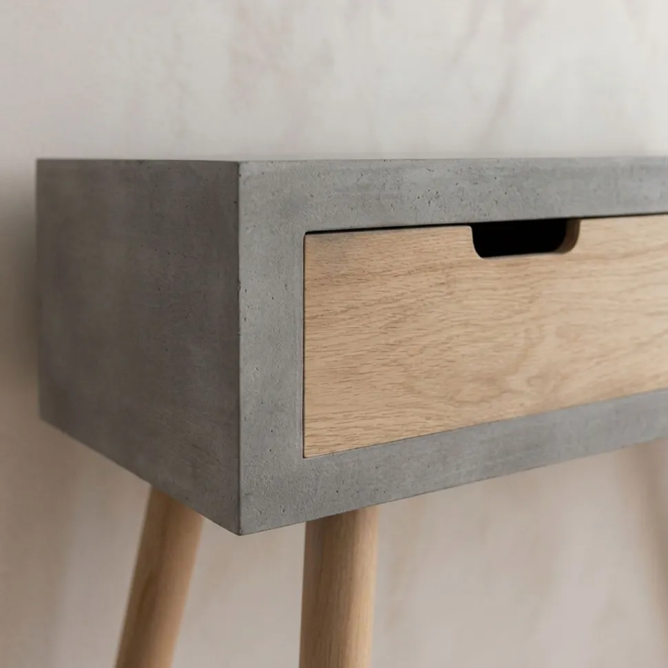 Console scandinave 3 tiroirs Tatum Gris