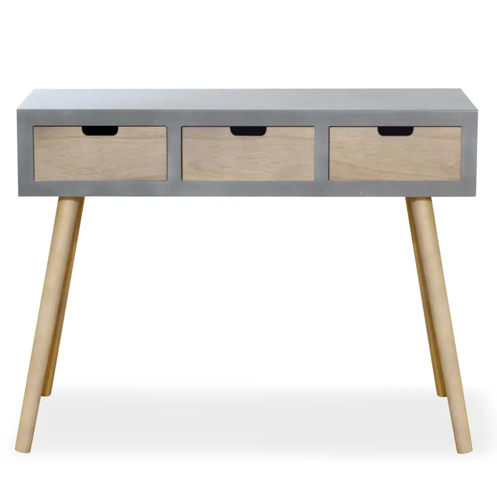 Console scandinave 3 tiroirs Tatum Gris