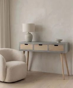 Console scandinave 3 tiroirs Tatum Gris