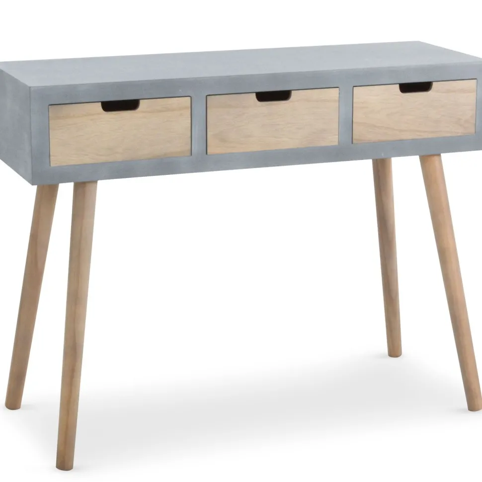 Console scandinave 3 tiroirs Tatum Gris