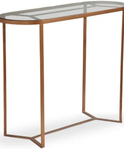 Console Totem Verre et Métal Cuivré